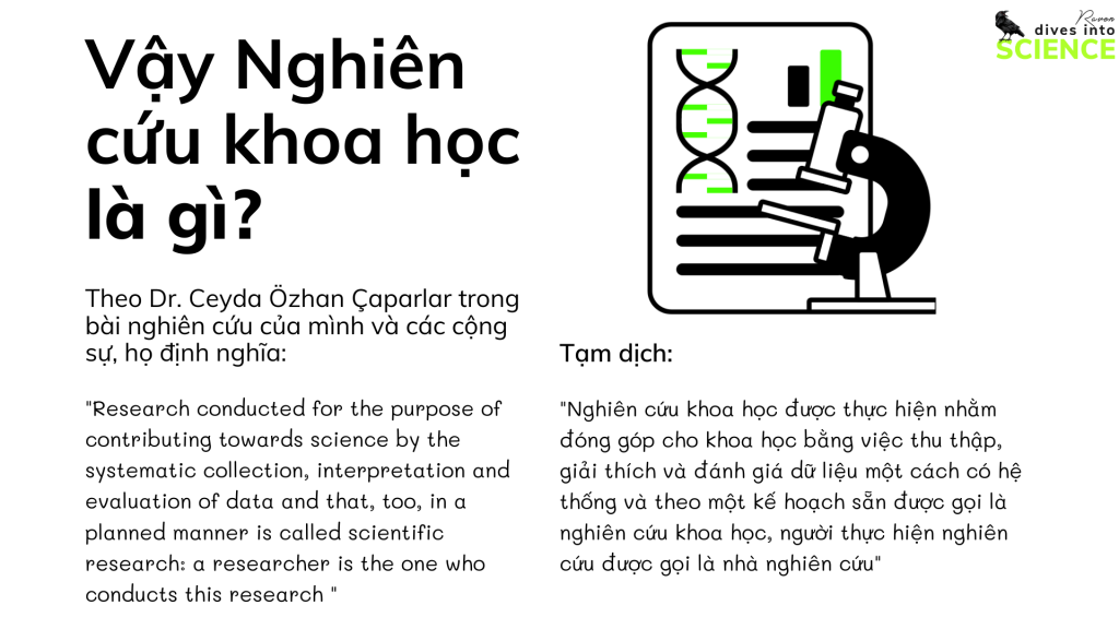 Chuyện làm khoa học cùng với mục đích của nghiên cứu